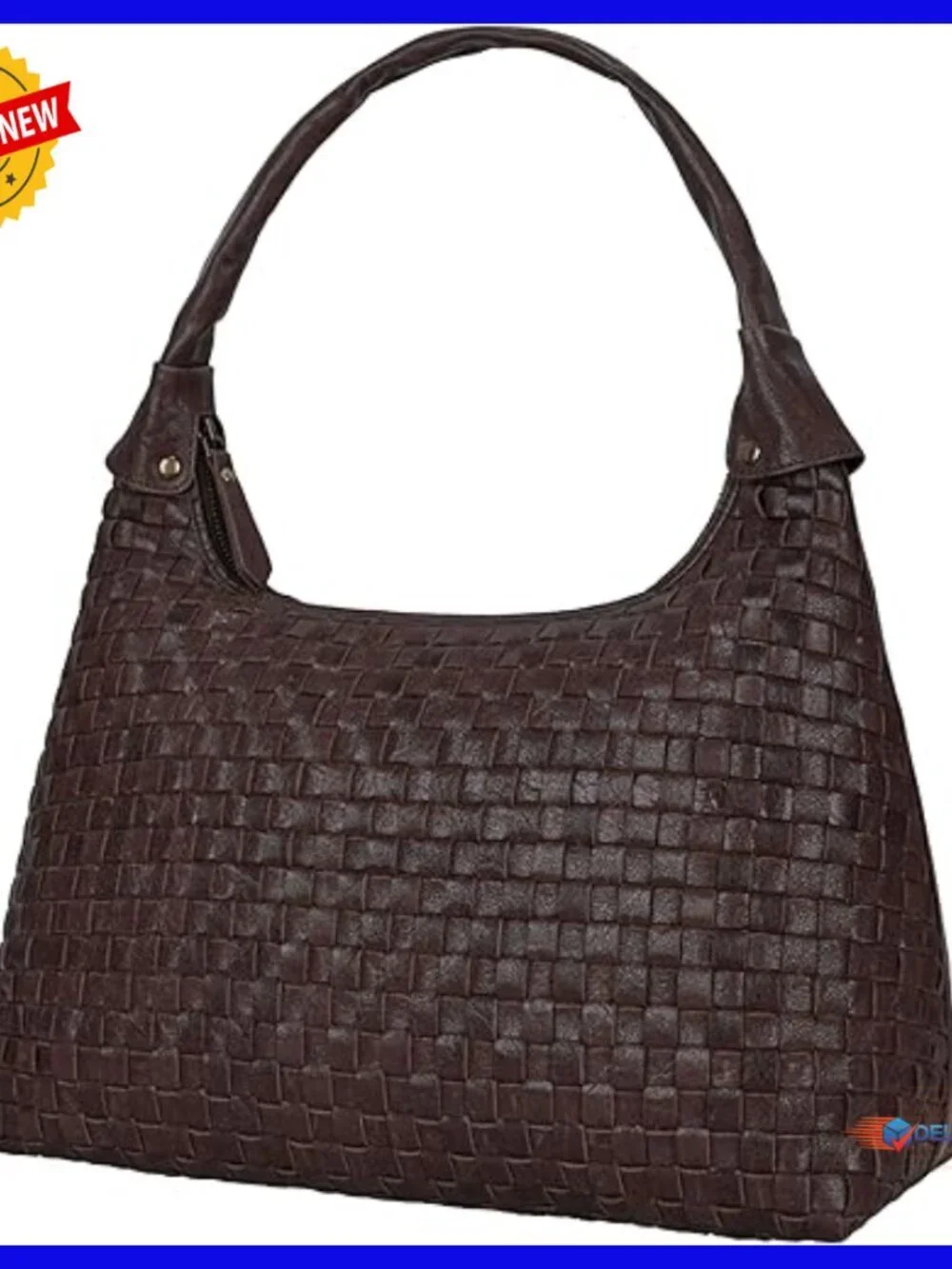 Braided Leather Tote Bag Hobo Shoulder Bag Medium Size
